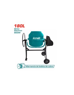 Mezclador De Concreto Betonera Trompo 180lts 1.10hp Total TCM180-1